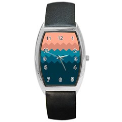 Flat Ocean Palette Barrel Style Metal Watch by goljakoff