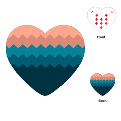 Flat Ocean Palette Playing Cards Single Design (heart) by goljakoff