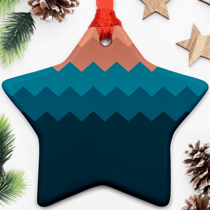 Flat ocean palette Star Ornament (Two Sides)