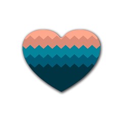 Flat Ocean Palette Rubber Coaster (heart)  by goljakoff