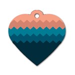 Flat ocean palette Dog Tag Heart (One Side) Front