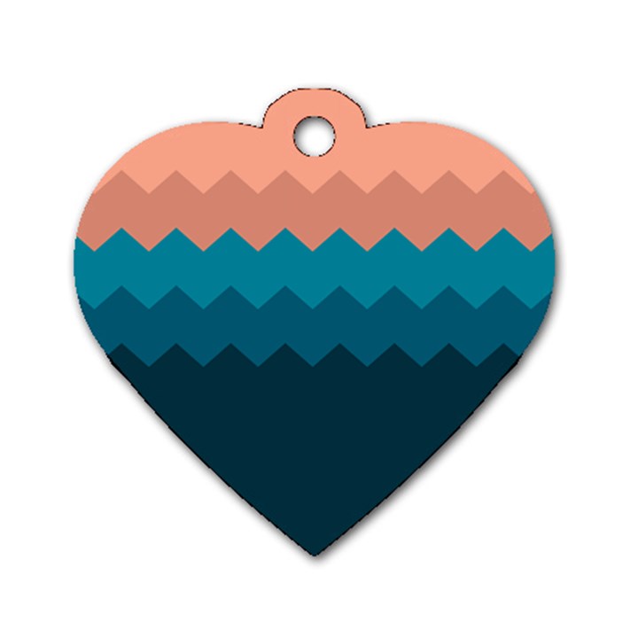 Flat ocean palette Dog Tag Heart (One Side)