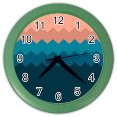 Flat Ocean Palette Color Wall Clock by goljakoff