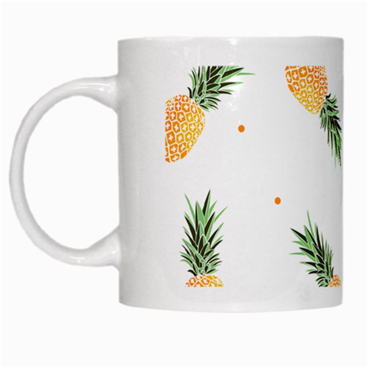 Pineapple pattern White Mugs