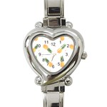 Pineapple pattern Heart Italian Charm Watch Front