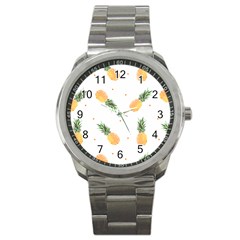 Pineapple Pattern Sport Metal Watch by goljakoff