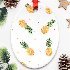 Pineapple Pattern Oval Ornament (two Sides) by goljakoff