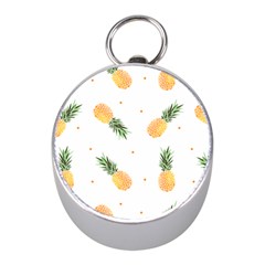 Pineapple Pattern Mini Silver Compasses by goljakoff