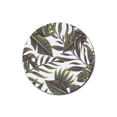 Tropical Leaves Rubber Coaster (round)  by goljakoff