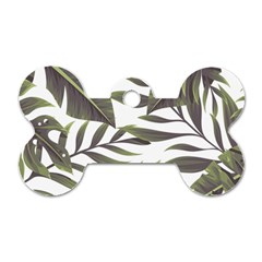 Tropical Leaves Dog Tag Bone (two Sides) by goljakoff