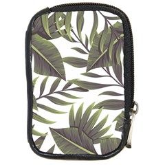 Tropical Leaves Compact Camera Leather Case by goljakoff