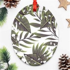 Tropical Leaves Ornament (oval Filigree) by goljakoff