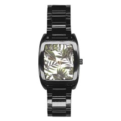 Tropical Leaves Stainless Steel Barrel Watch by goljakoff