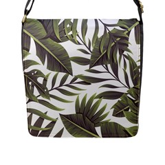 Tropical Leaves Flap Closure Messenger Bag (l) by goljakoff