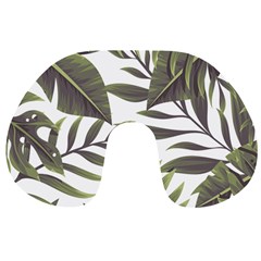 Tropical Leaves Travel Neck Pillow by goljakoff