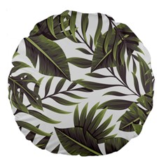 Tropical Leaves Large 18  Premium Flano Round Cushions by goljakoff