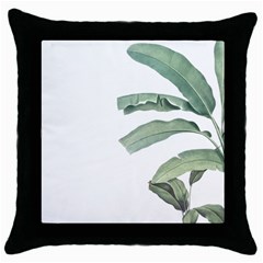 Palm Leaves Throw Pillow Case (black) by goljakoff