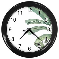 Palm Leaves Wall Clock (black) by goljakoff