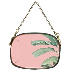 Palm leaf on pink Chain Purse (Two Sides)