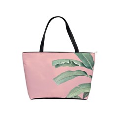 Palm leaf on pink Classic Shoulder Handbag