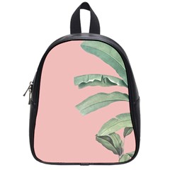 Palm leaf on pink School Bag (Small)