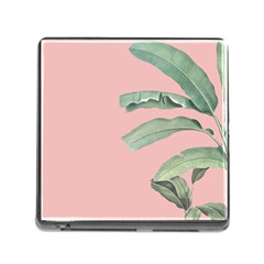 Palm leaf on pink Memory Card Reader (Square 5 Slot)