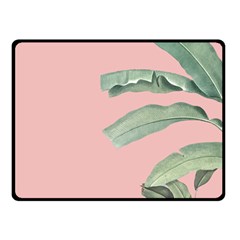 Palm leaf on pink Fleece Blanket (Small)