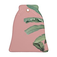 Palm leaf on pink Bell Ornament (Two Sides)