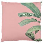 Palm leaf on pink Large Cushion Case (Two Sides) Front