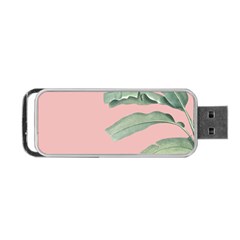 Palm Leaf On Pink Portable Usb Flash (two Sides) by goljakoff