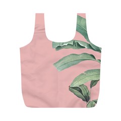 Palm leaf on pink Full Print Recycle Bag (M)