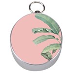 Palm leaf on pink Silver Compasses Front