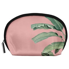 Palm leaf on pink Accessory Pouch (Large)