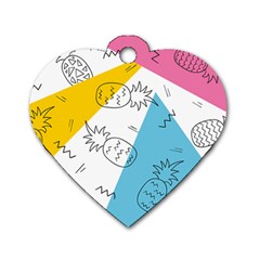 Modern Pineapples Dog Tag Heart (one Side) by goljakoff