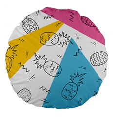 Modern Pineapples Large 18  Premium Flano Round Cushions by goljakoff