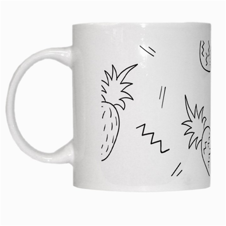 Pineapples White Mugs