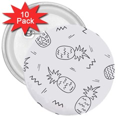 Pineapples 3  Buttons (10 Pack)  by goljakoff