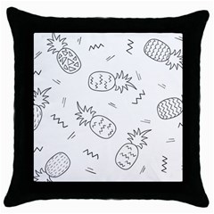 Pineapples Throw Pillow Case (black) by goljakoff