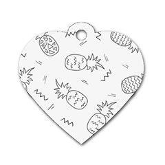 Pineapples Dog Tag Heart (two Sides) by goljakoff