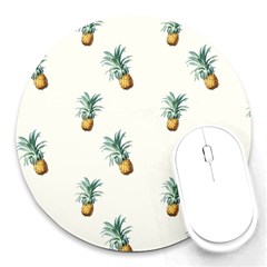 Tropical pineapples Round Mousepads