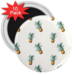 Tropical pineapples 3  Magnets (10 pack) 