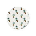 Tropical pineapples Rubber Coaster (Round)  Front