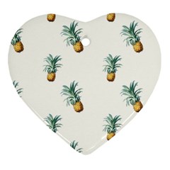 Tropical Pineapples Heart Ornament (two Sides) by goljakoff