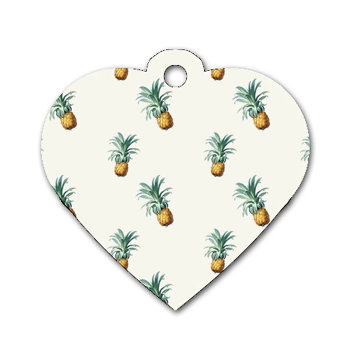 Tropical pineapples Dog Tag Heart (One Side)