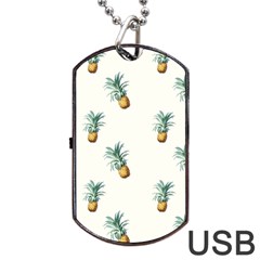 Tropical pineapples Dog Tag USB Flash (One Side)