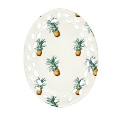 Tropical Pineapples Ornament (oval Filigree) by goljakoff