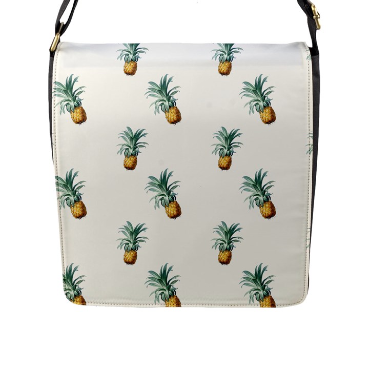 Tropical pineapples Flap Closure Messenger Bag (L)