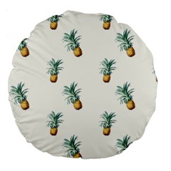 Tropical pineapples Large 18  Premium Flano Round Cushions