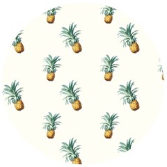 Tropical pineapples Wooden Bottle Opener (Round)