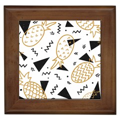 Golden pineapples Framed Tile